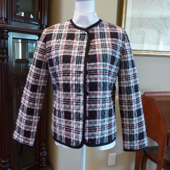 Quilted Jacket Black and White Plaid NWT - Picture 1 of 8